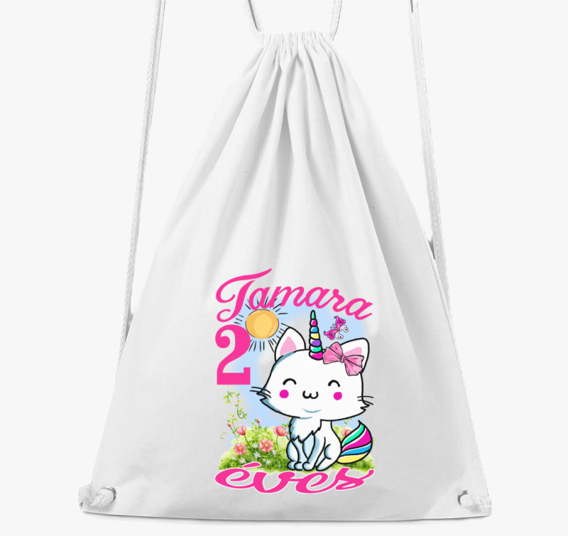 Unikornis cica  szülinapi gyerek tornazsák