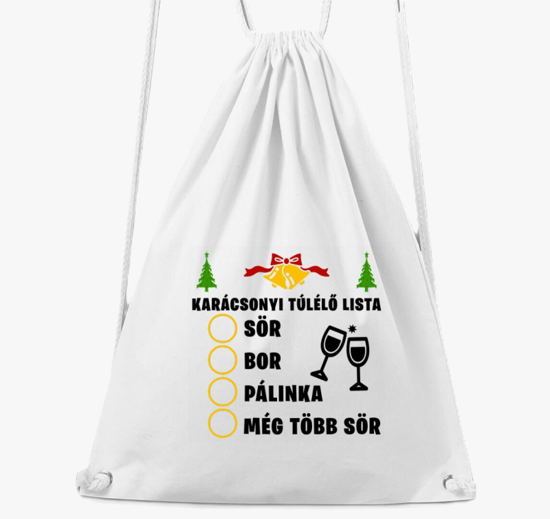 Karácsonyi túlélő lista tornazsák