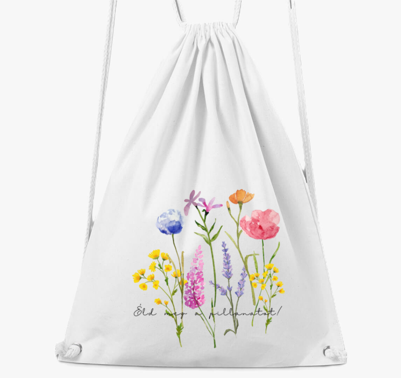 Virágos, motivációs tornazsák, éld meg a pillanatot! 