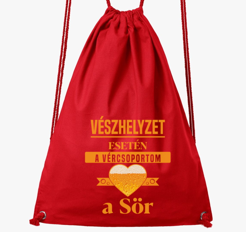 Vészhelyzet esetén a vércsoportom a sör tornazsák