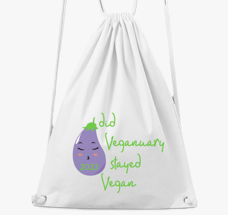 Did Veganuary 2023 padlizsános (zöld betűs) tornazsák