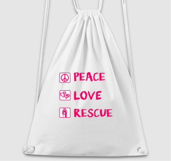 Peace Love Rescue tornazsák