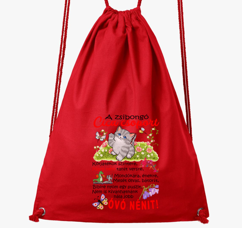 Óvó néninek Zsibongó Cica csoport névvel tornazsák