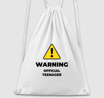 WARNING OFFICIAL TEENAGER (BRTH) tornazsák