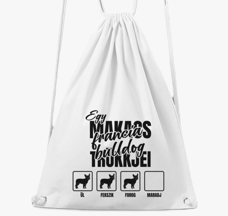 Egy makacs francia bulldog trükkjei tornazsák