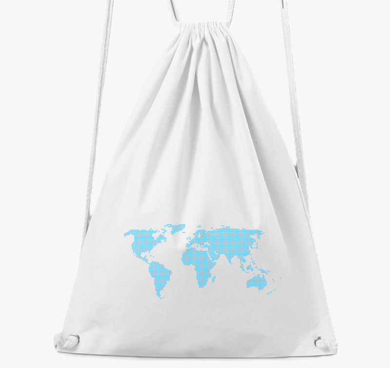 Pontozott kék világtérkép tornazsák