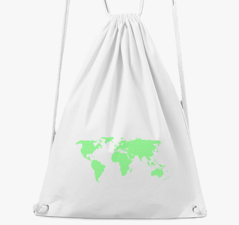 Pontozott zöld világtérkép tornazsák