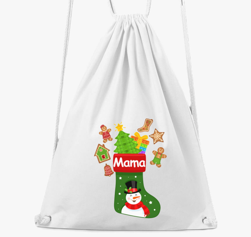 Mama karácsonyi zokni tornazsák
