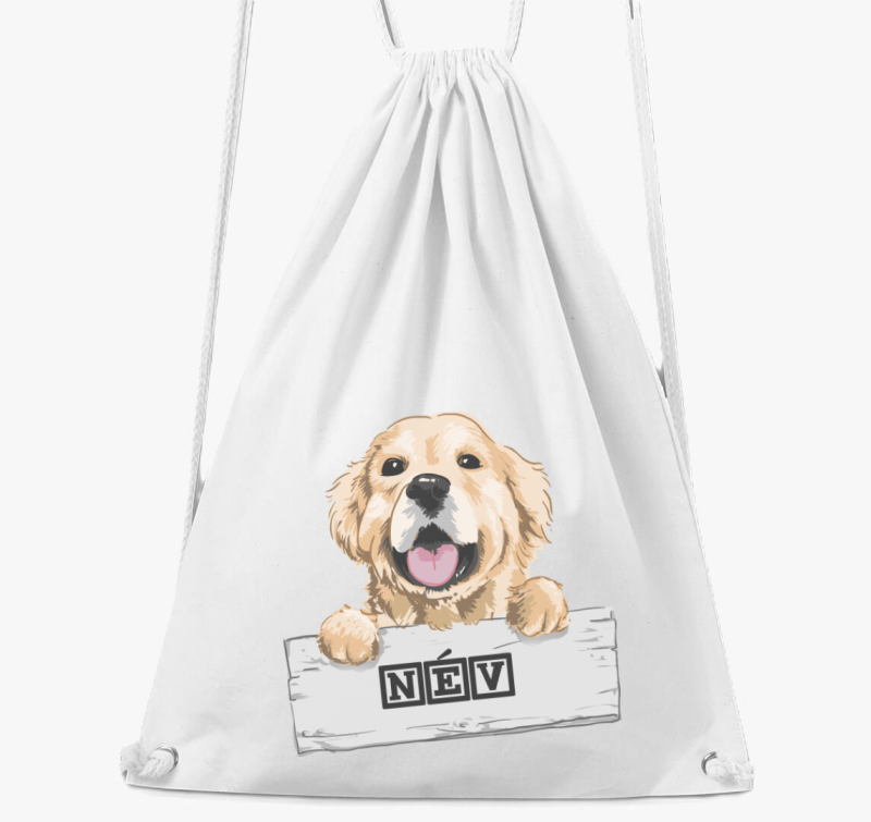 Golden retrieveres tornazsák - Választható névvel