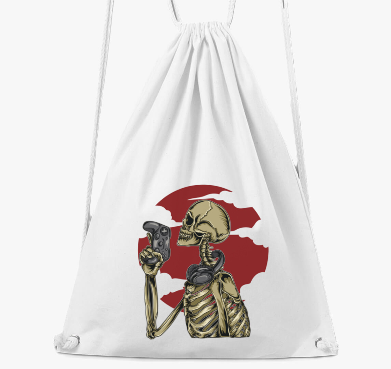 Videojátékozó csontvázas tornazsák