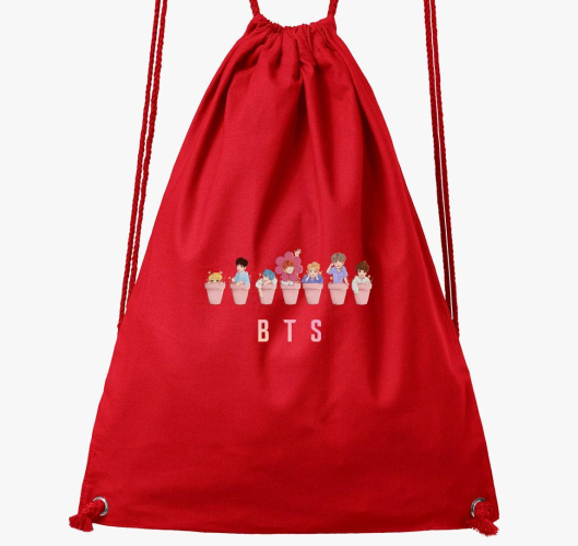 BTS virágok tornazsák