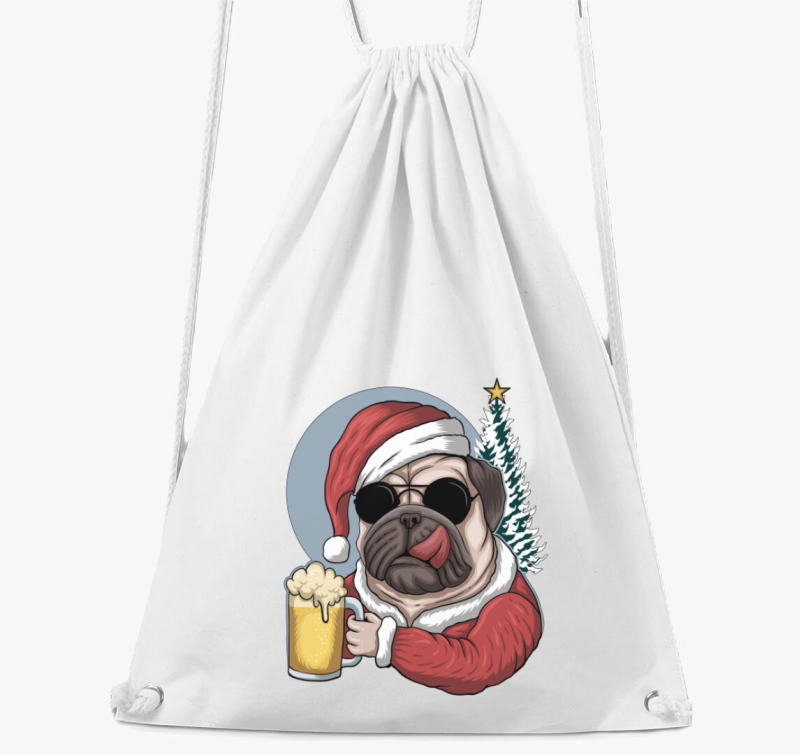 Vagány mopsz mikulás tornazsák