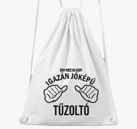 Jóképű tűzoltó tornazsák