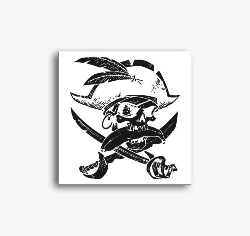 Pirate skull silhouette vászonkép