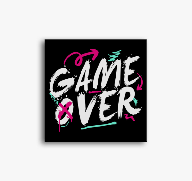 GameOver feliratos vászonkép