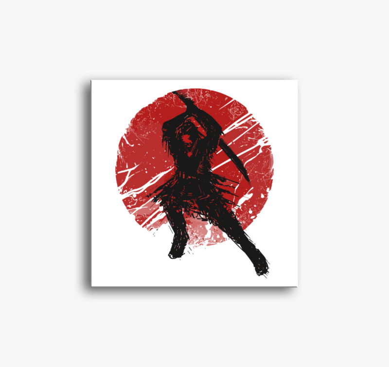 Szamuráj sziluett vászonkép