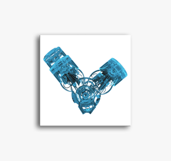 Kék V motor vászonké