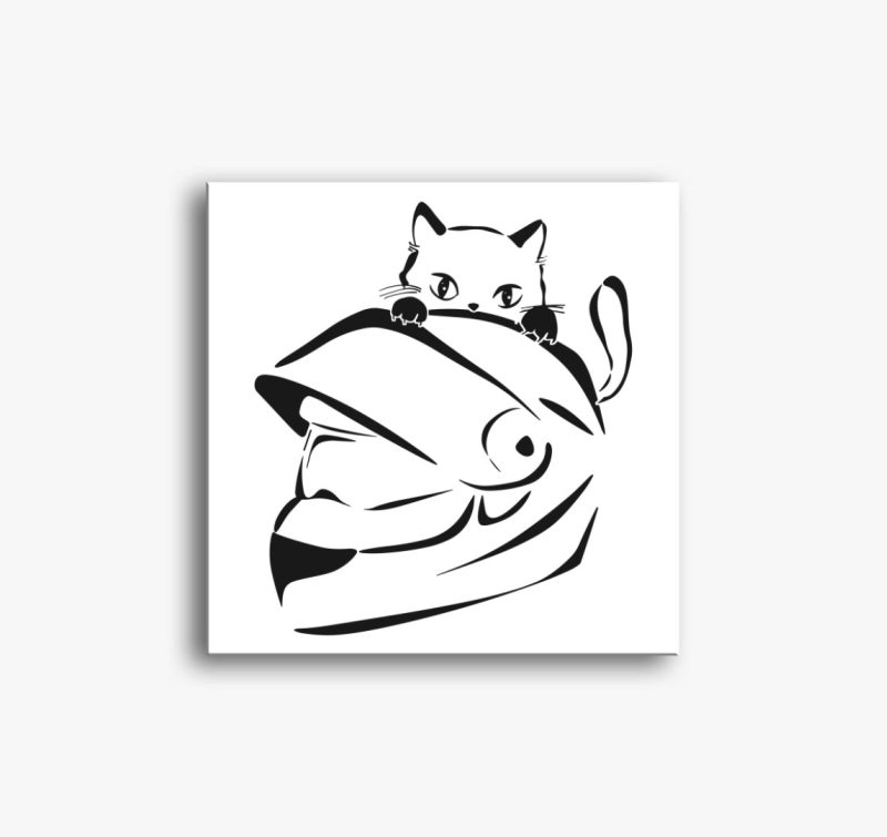 Bukósisak cica vászonkép