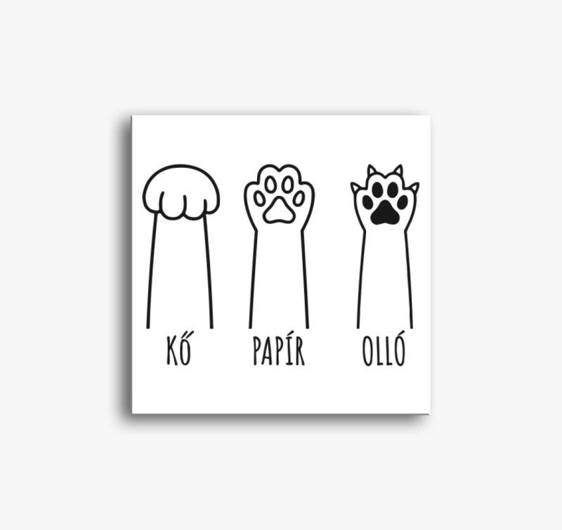 Kő papír olló macska vászonkép