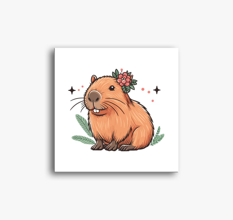 Capybara lány vászonkép