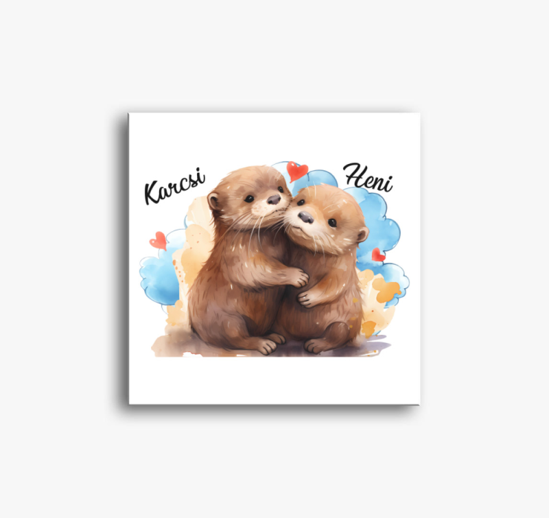 Összebújós szerelmes Vidrák vászonkép