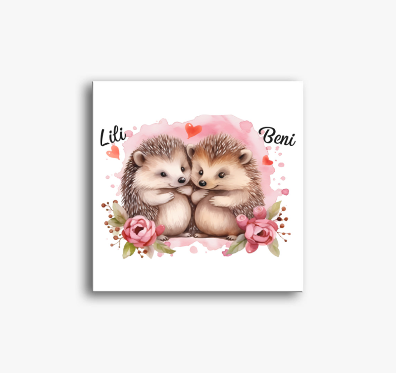 Összebújós szerelmes Sünik vászonkép