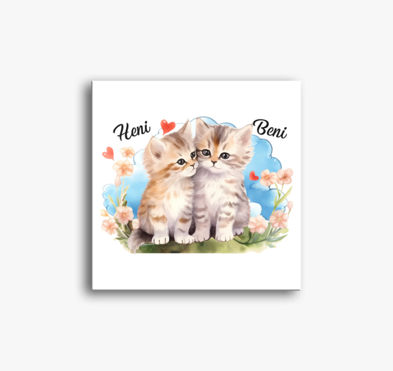Összebújós szerelmes Cicák vászonkép