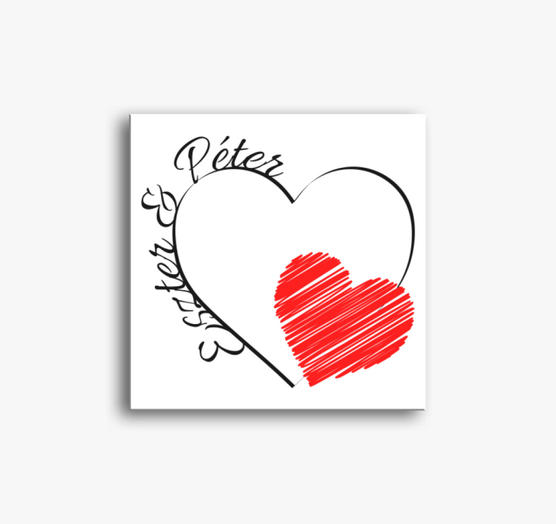 Szerelmeseknek vászonkép - egyedi névvel
