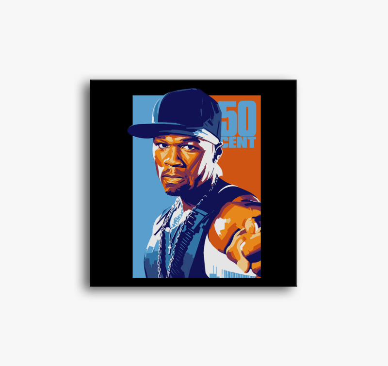 50 Cent  kék-narancssárga vászonkép