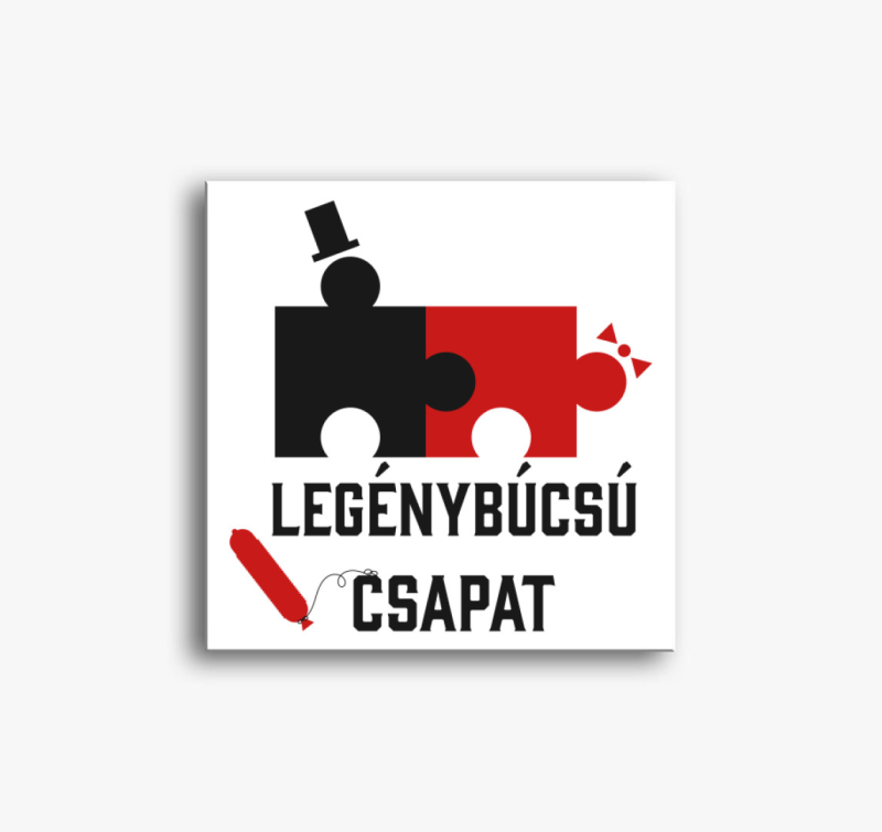 Legénybúcsú csapat vicces puzzle vászonkép