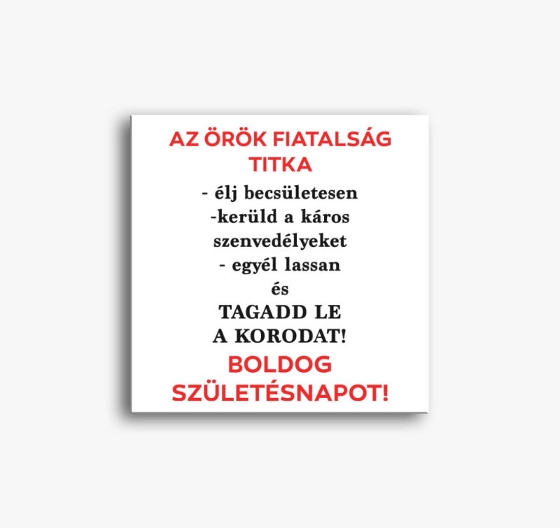 Az örök fiatalság titka vászonkép