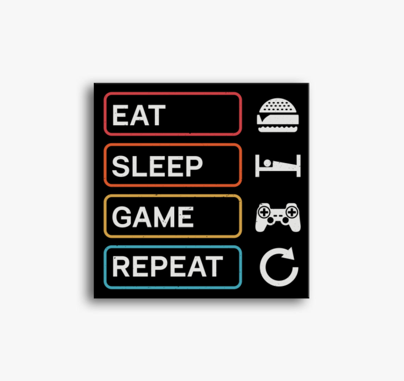 Eat sleep game repeat gamer vászonkép