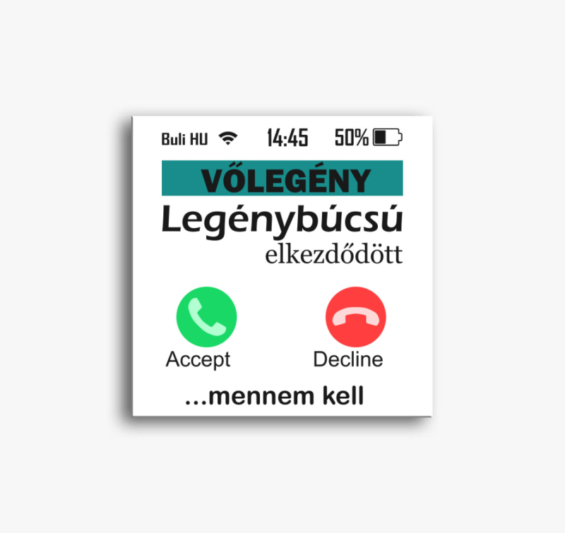 Telefonos legénybúcsús vőlegény vászonkép