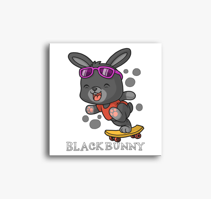 Fekete nyuszis vászonkép