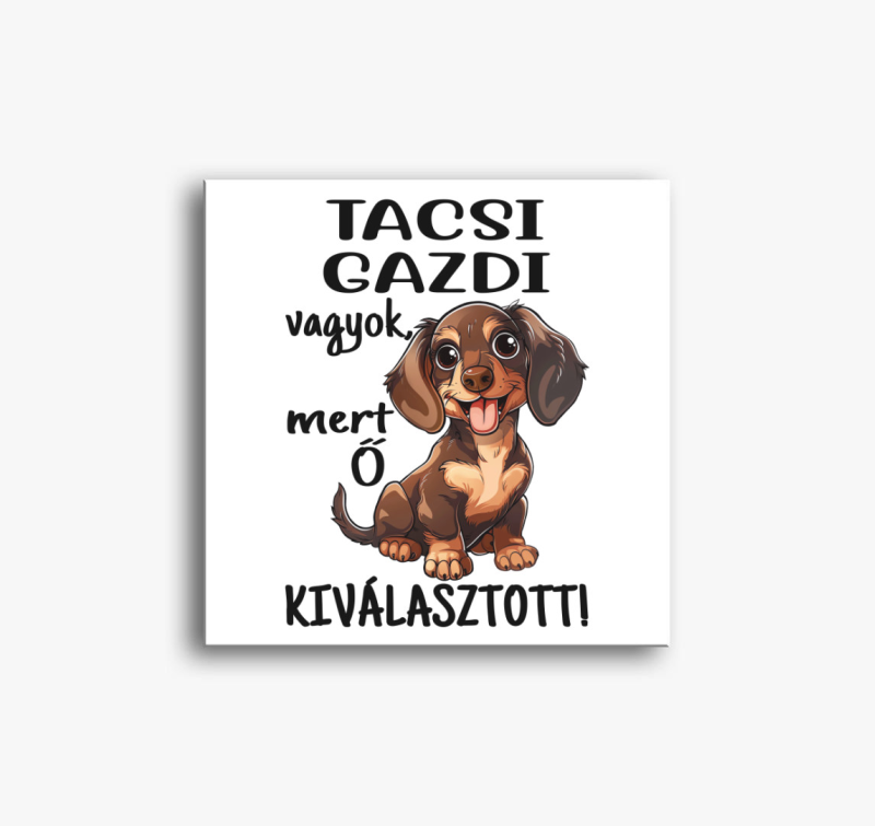 Tacsi gazdi vagyok mert kiválasztott barna kutyus vászonkép