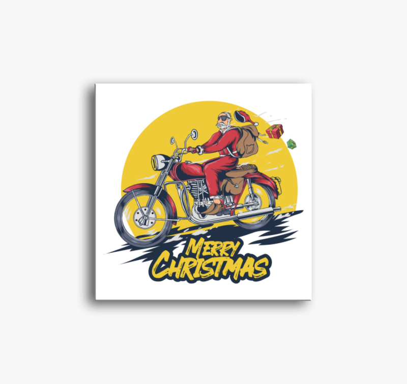 Motoros Mikulás vászonkép