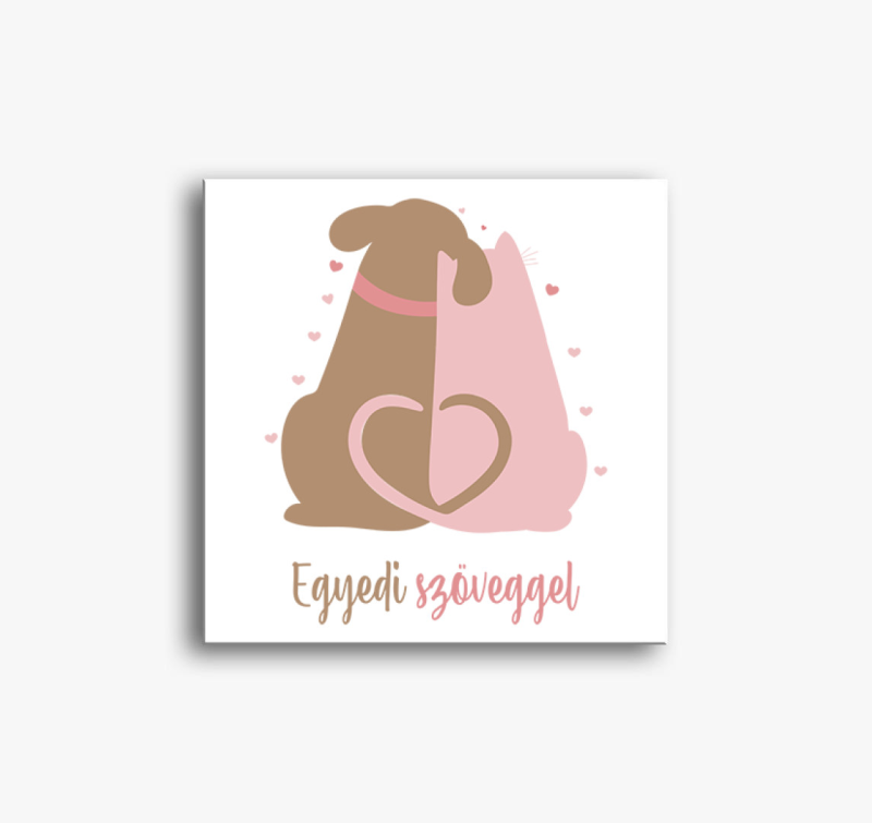 Szerelmes állatos vászonkép - egyedi szöveggel
