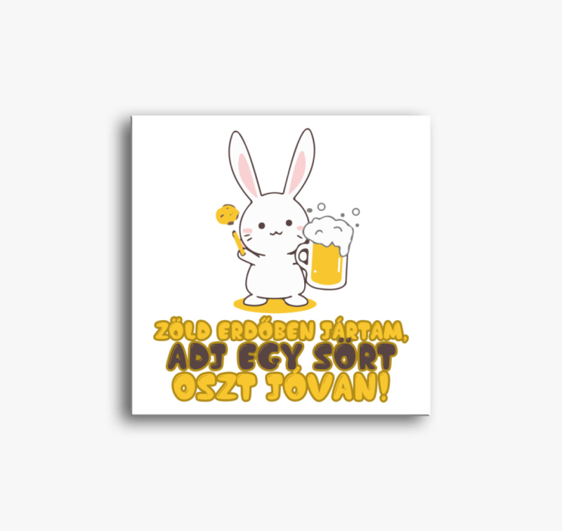 Sörös nyuszis húsvéti vászonkép