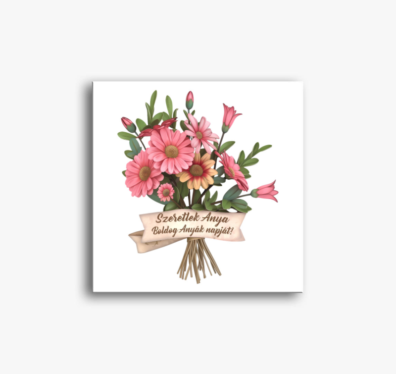 Boldog Anyák napját csokor virággal vászonkép