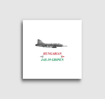 JAS-39 Gripen jobb oldal nézet piros-fehér-zöld felirattal vászonkép