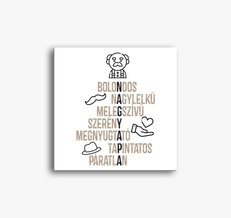 Nagyapa szókirakós vászonkép