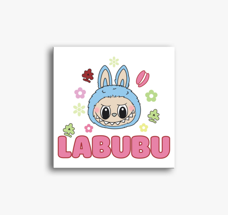 Kék fejű labubu vászonkép 