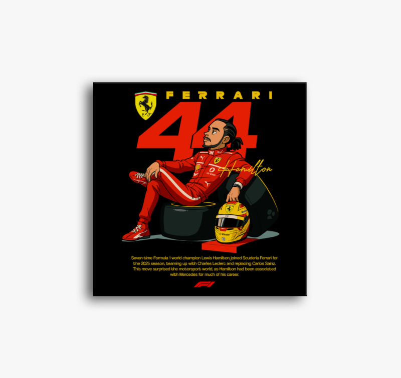 Lewis Hamilton Ferrari Rajz vászonkép