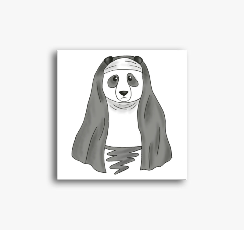 Apáca panda vászonkép
