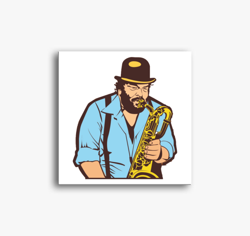 Szaxofonozó Bud Spencer vászonkép