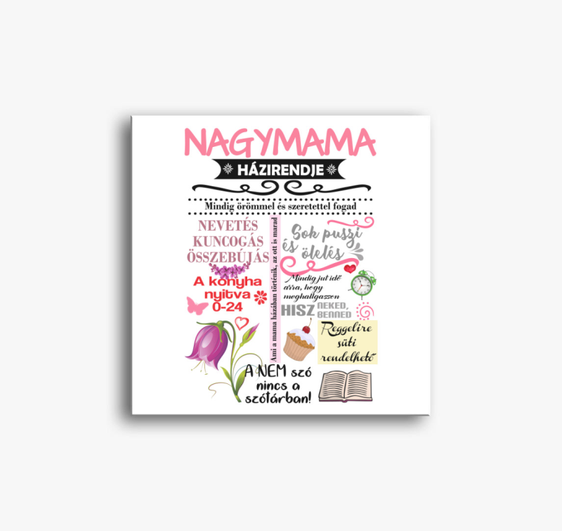 Nagymama házirendje vászonkép