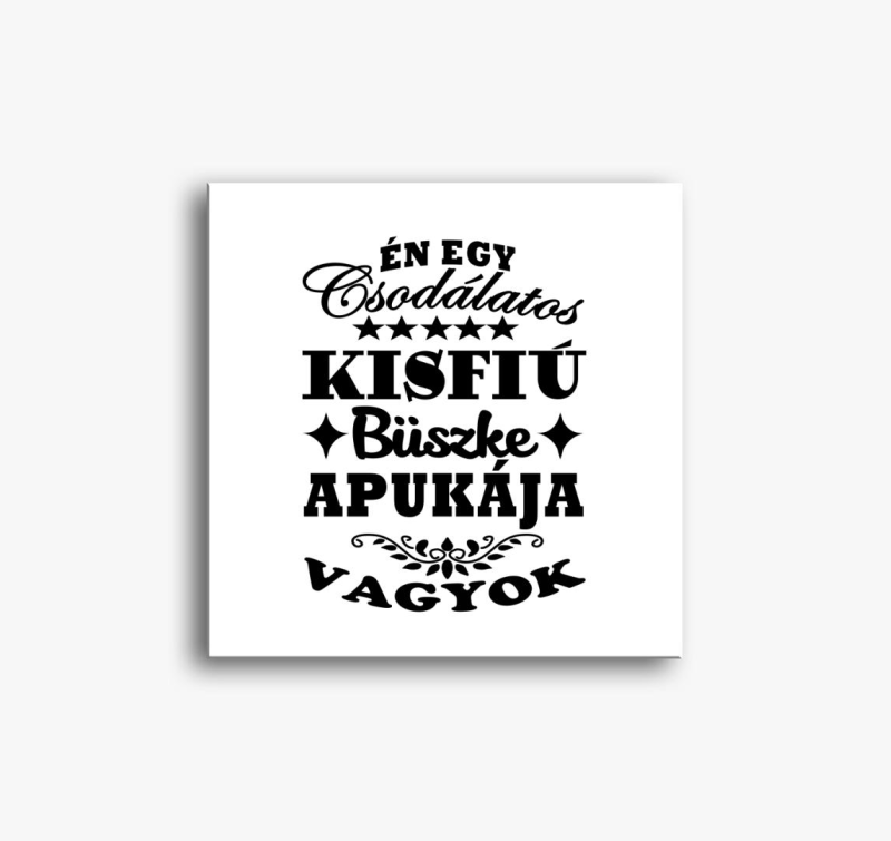 Csodálatos kisfiú büszke apukája vászonkép