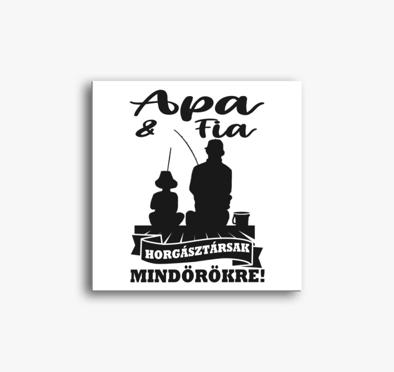 Apa és fia  horgásztársak vászonkép