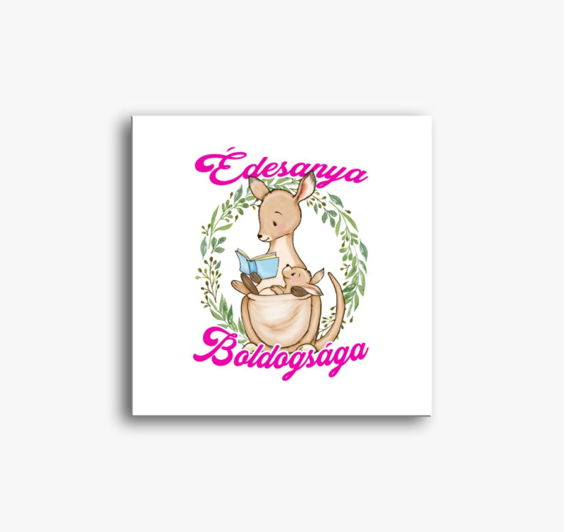 Édesanya boldogsága kenguru lányos vászonkép