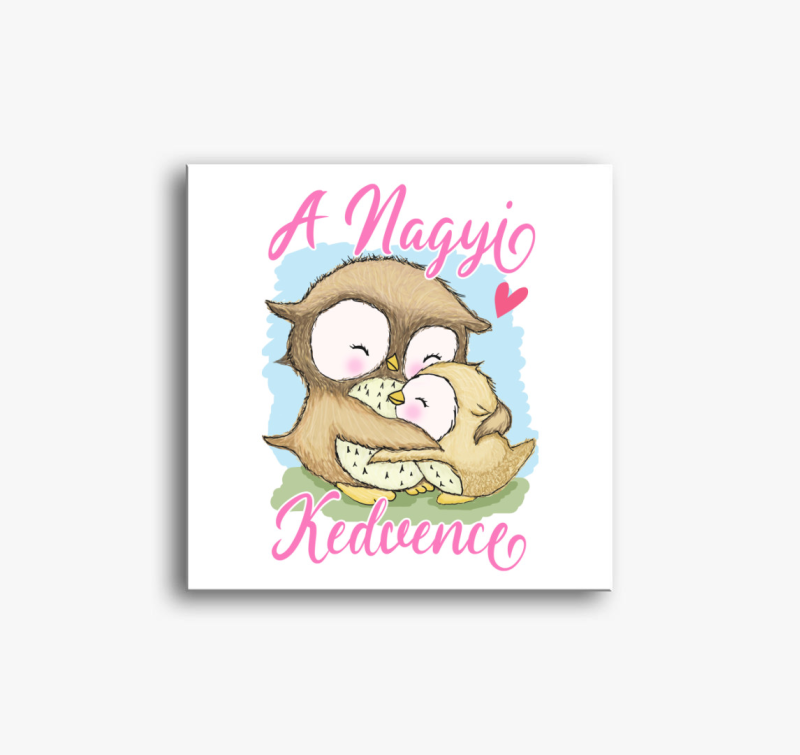 A nagyi kedvence bagoly lányos vászonkép